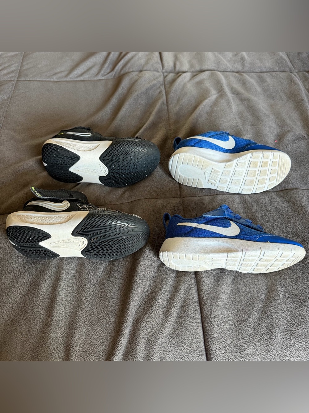 TWO Nike Kids 9C Blue & Black Athletic Shoes - Picture 3 of 6